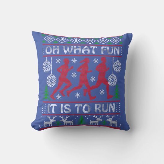 Running Christmas Gift Idea What Fun It Is To Run クッション (正面)