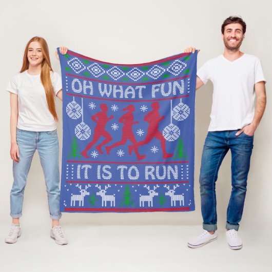 Running Christmas Gift Idea What Fun It Is To Run フリースブランケット (インサイチュ)