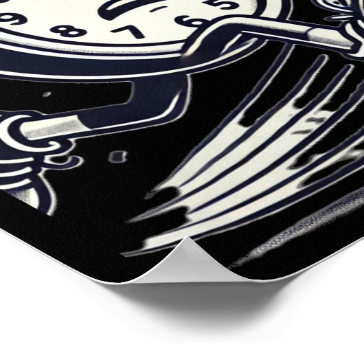 Running Clock Make Every Second Count Sticker  ポスター (角)