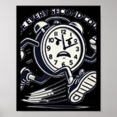 Running Clock Make Every Second Count Sticker  ポスター (正面)