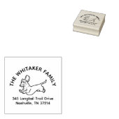 Running Dachshund Family Return Address Stamp ラバースタンプ (押印)