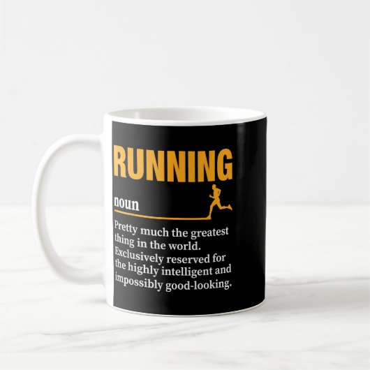 Running Definition Humor Marathon Funny Athlete Ru コーヒーマグカップ (左)