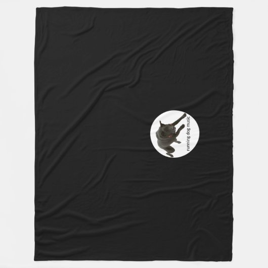 running dog music fleece blanket フリースブランケット (正面)