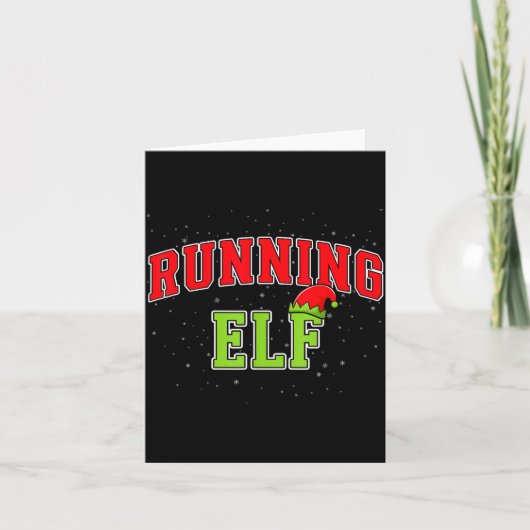 Running Elf Christmas Family Matching Group Xmas R カード (正面)