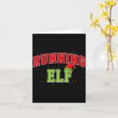 Running Elf Christmas Family Matching Group Xmas R カード (黄色い花)
