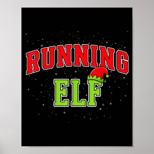 Running Elf Christmas Family Matching Group Xmas R ポスター (正面)