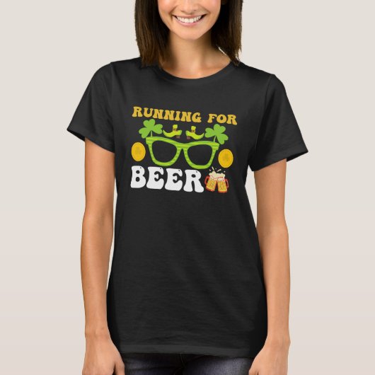Running For Beer  St Patricks Day Irish Run Tシャツ (正面)