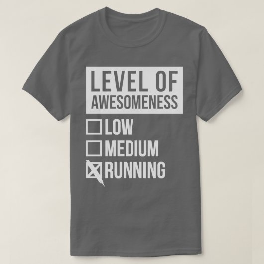 Running Funny Art Level Of Running For Women Tシャツ (デザイン正面)