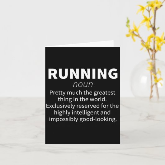 Running Funny Definition Funny 5k Marathon Runner カード (黄色い花)