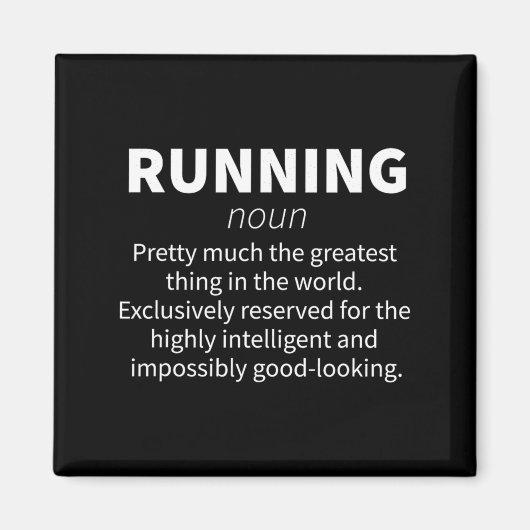Running Funny Definition Funny 5k Marathon Runner マグネット (正面)