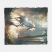 Running Horse フリースブランケット (正面(横))