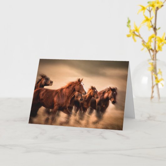 Running Horses カード (黄色い花)
