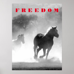 Running Horses Motivational Inspirational Artwork ポスター