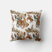 Running horses seamless pattern. American cowboy.  クッション (裏面)