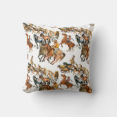 Running horses seamless pattern. American cowboy. クッション (正面)