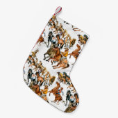 Running horses seamless pattern. American cowboy. スモールクリスマスストッキング (正面 (吊り時))