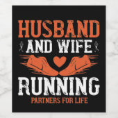 Running - Husband and wife running ワインラベル (シングルラベル)