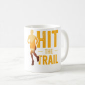 Running In Woods Trail Running Runner Jogging Jogg コーヒーマグカップ (正面右)