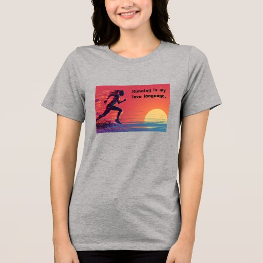 Running is my love language トライブレンドTシャツ (正面)