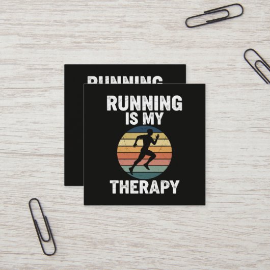 Running Is My Therapy スクエア名刺 (正面/裏面インサイチュ)