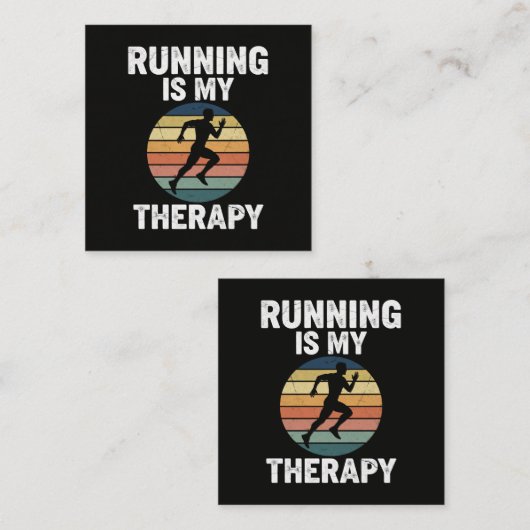 Running Is My Therapy スクエア名刺 (正面/裏面)