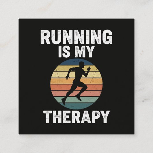 Running Is My Therapy スクエア名刺 (裏面)