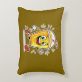 **Running Juice Cup Cartoon – Fun Street Drink Cha アクセントクッション (正面(垂直))