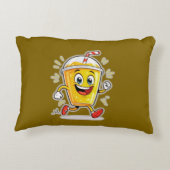 **Running Juice Cup Cartoon – Fun Street Drink Cha アクセントクッション (裏面)