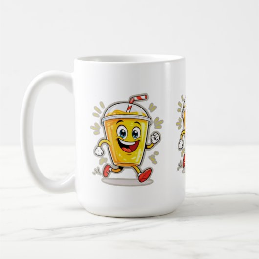 **Running Juice Cup Cartoon – Fun Street Drink Cha コーヒーマグカップ (左)