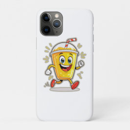 **Running Juice Cup Cartoon – Fun Street Drink Cha iPhone 11 Proケース