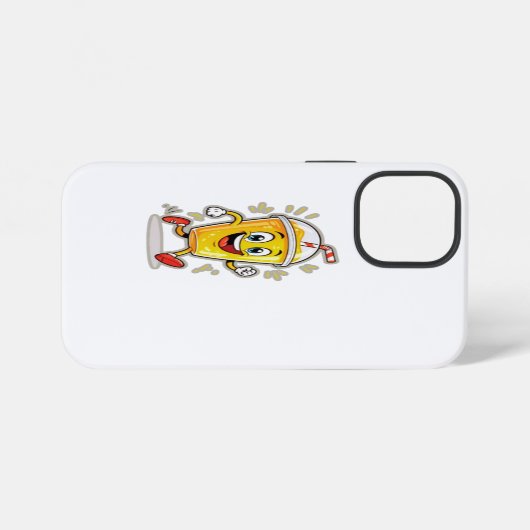 **Running Juice Cup Cartoon – Fun Street Drink Cha iPhoneケース (裏面横)
