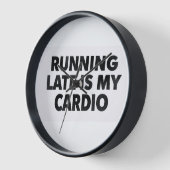 RUNNING LATE IS MY CARDIO – Funny Minimalist Typog 壁時計 (傾斜)