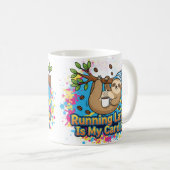 Running Late Is My Cardio Sloth Cartoon コーヒーマグカップ (正面右)