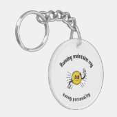 Running maintains my sunny personality キーホルダー (正面左)