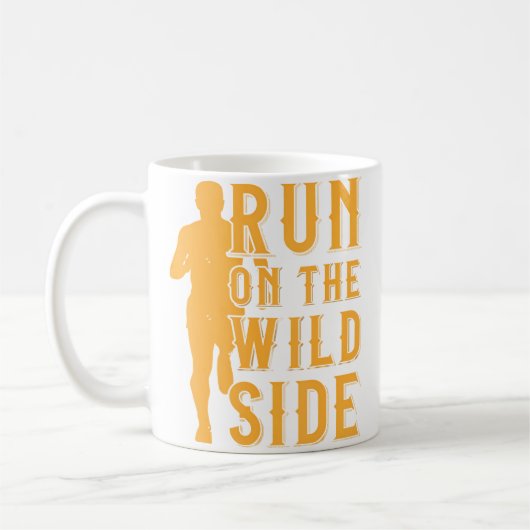 Running Marathon Run On Wild Side Runner Road Mara コーヒーマグカップ (左)