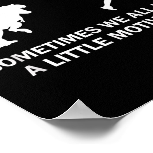 Running Motivation Raptor Chase Funny Dinosaur  ポスター (角)