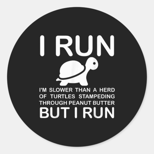 Running Motivation Turtle  ラウンドシール (正面)