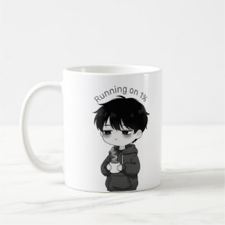 Running on 1 Percent Relatable Chibi Coffee Illust コーヒーマグカップ