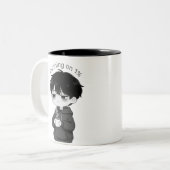 Running on 1 Percent Relatable Chibi Coffee Illust ツートーンマグカップ (正面左)