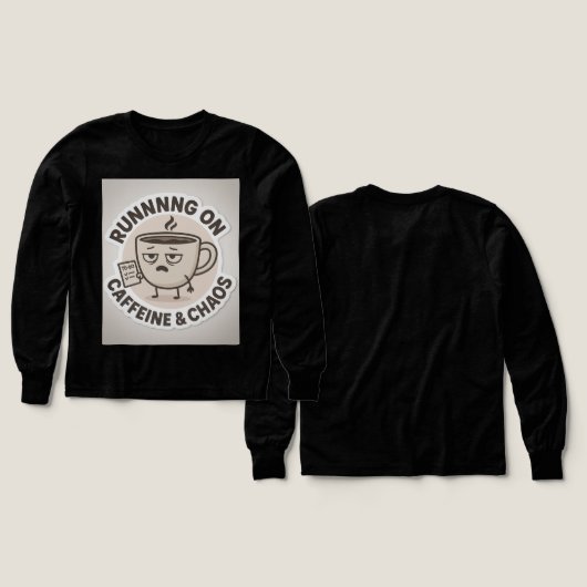 Running on Caffeine & Chaos Funny Coffee Sticker (デザイン 正面＆背面)