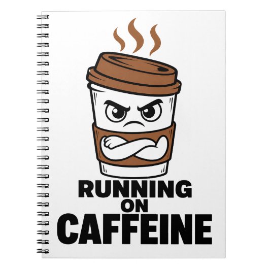 Running On Caffeine Funny Coffee Journal ノートブック (正面)