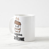 Running On Caffeine Funny Coffee Mug Gift コーヒーマグカップ (正面左)