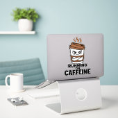 Running On Caffeine Funny Coffee Sticker シール (デスク上のノートパソコン)