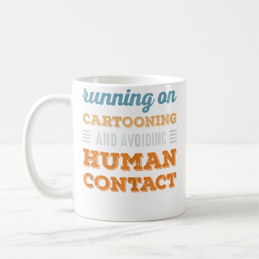 Running On Cartooning Social Introvert Humor Funny コーヒーマグカップ (左)