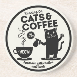 Running on Cats and Coffee  コースター