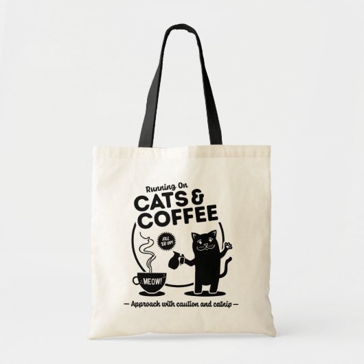 Running on Cats and Coffee トートバッグ (正面)
