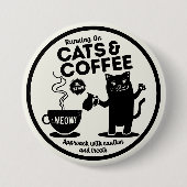 Running on Cats and Coffee 缶バッジ (正面)