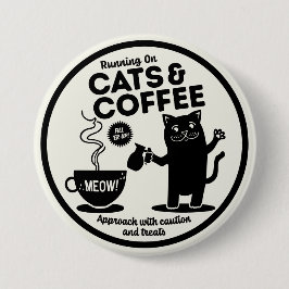 Running on Cats and Coffee 缶バッジ