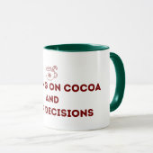 Running on Cocoa and Poor Decisions Christmas Mug マグカップ (正面右)