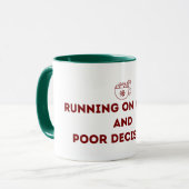Running on Cocoa and Poor Decisions Christmas Mug マグカップ (正面左)